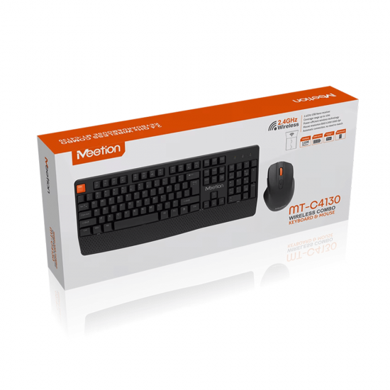 MeeTion MT-C4130 Wireless Ergonomic Keyboard & Mouse Combo